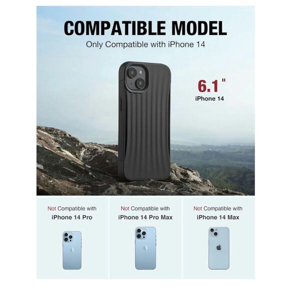 RAPTIC Clutch iPhone 14 Case Military Grade 10ft Drop Protection 6.1 in Black S6 - Picture 2 of 8